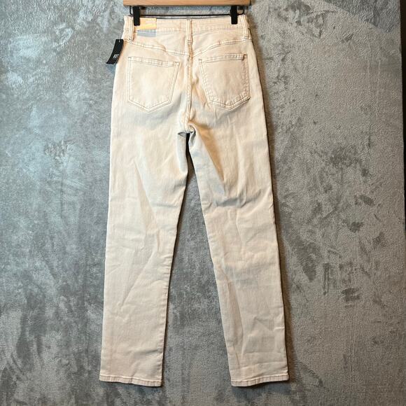 Kut From The Kloth Christine High Rise Straight Leg Size 2 Ecru Cream White‎ New - Picture 3 of 7